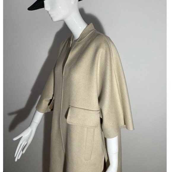 $2,268 MAX MARA Womens Long Overcoat Slit Camel Hair Maxi Dress Us 10 Beige Tan - Picture 12 of 16